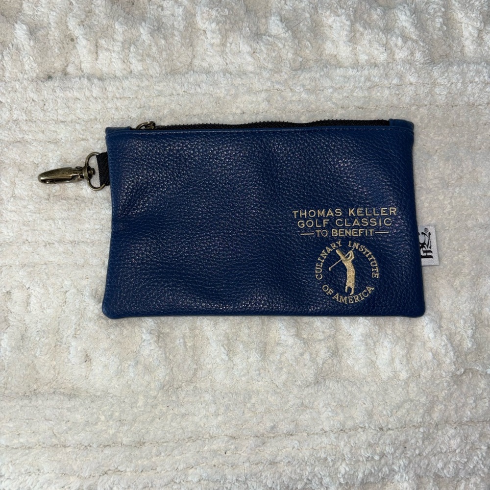 Navy Blue Leather Golf Pouch - Keller